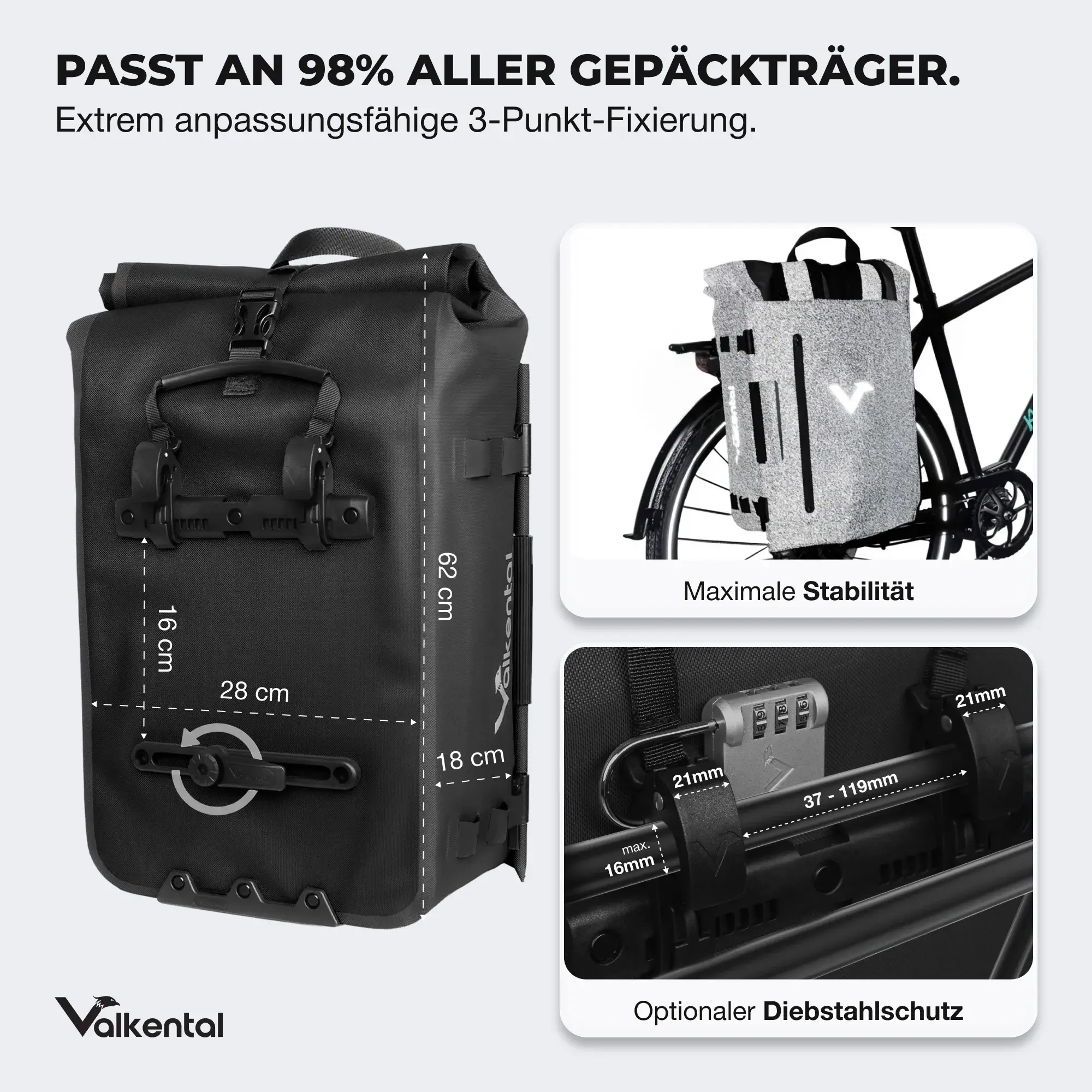 Valkental TrailX schwarz reflektierend