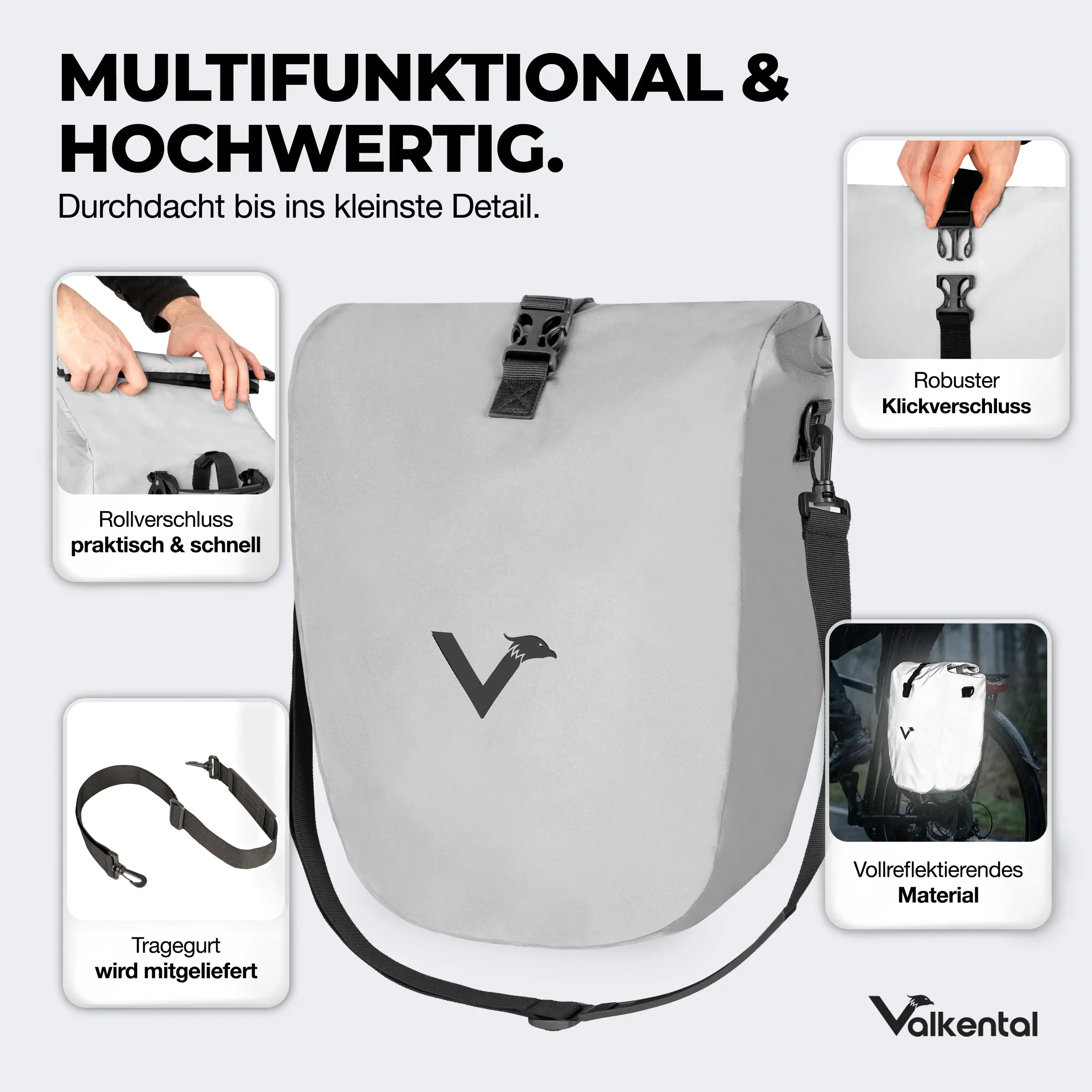 Valkental Bike Bag 20 Liter reflektierend Valkental Bike Bag 32 Liter reflektierend