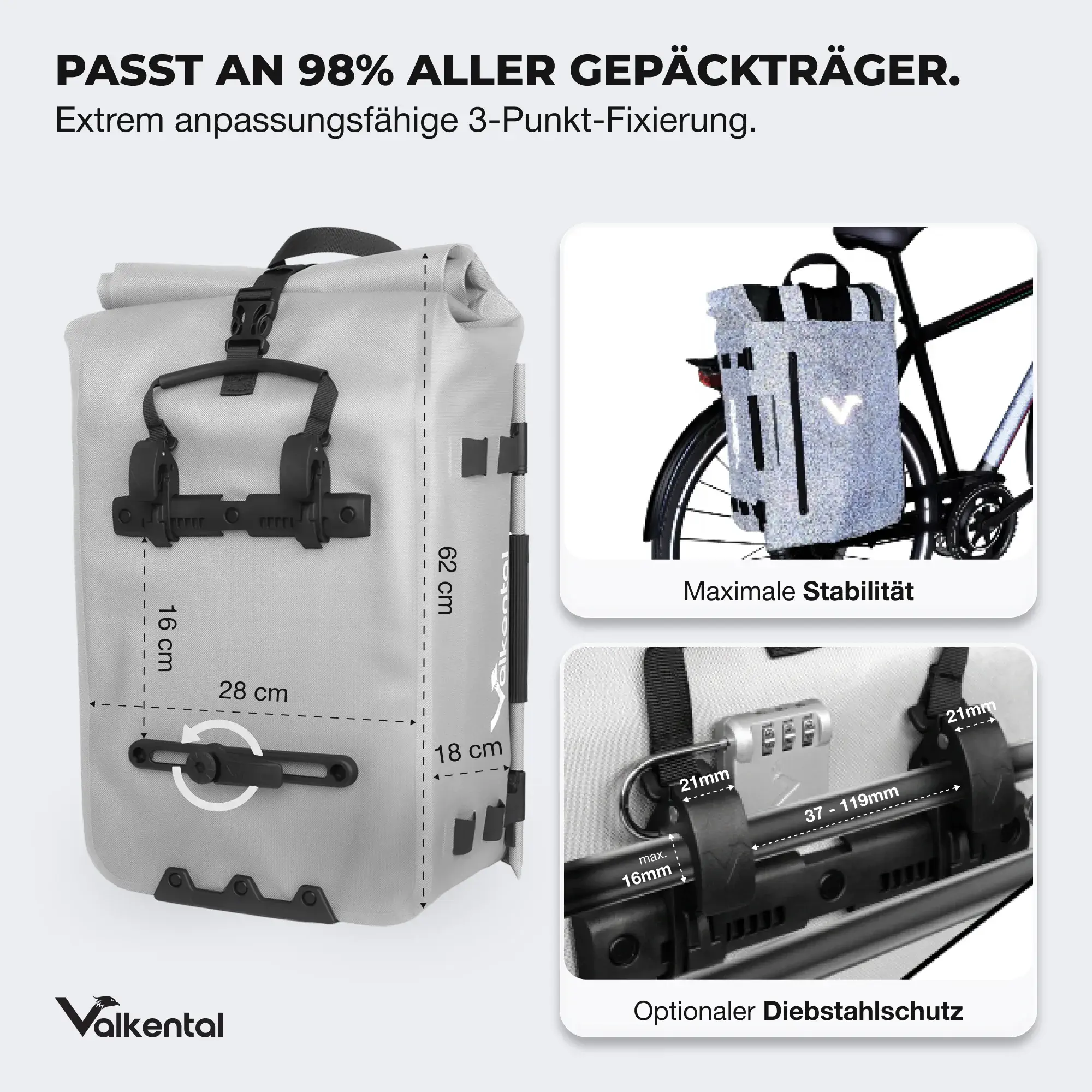 Valkental TrailX grau reflektierend