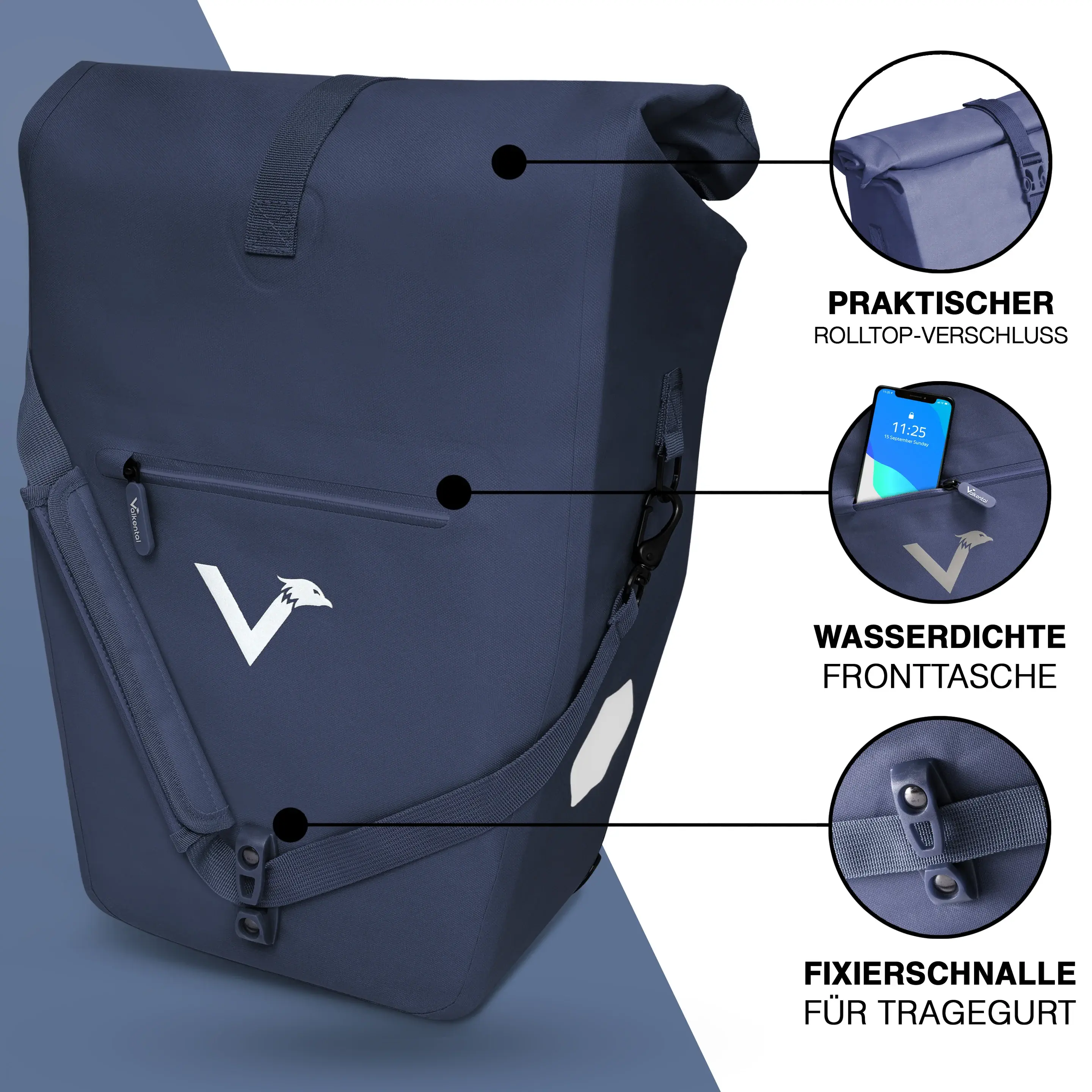 Valkental Bike Bag Urban blau