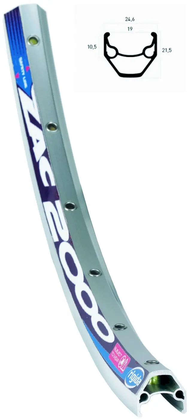 RYDE Hinterrad 28 Zoll Rigida ZAC 2000 Freilauf silber Shimano 8-Gang silber