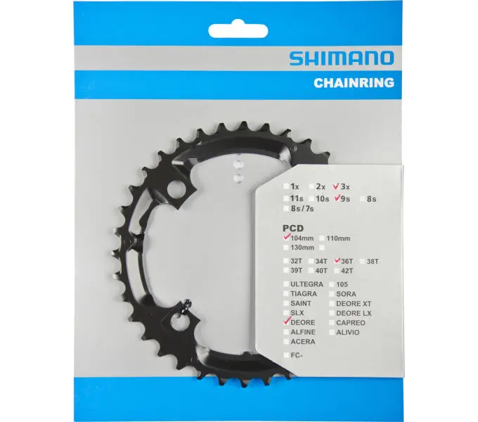 Shimano Kettenblatt Deore FC-M591 36 Zähne Y1LD98090 Shimano Kettenblatt Deore FC-M591 36 Zähne Y1LD98090