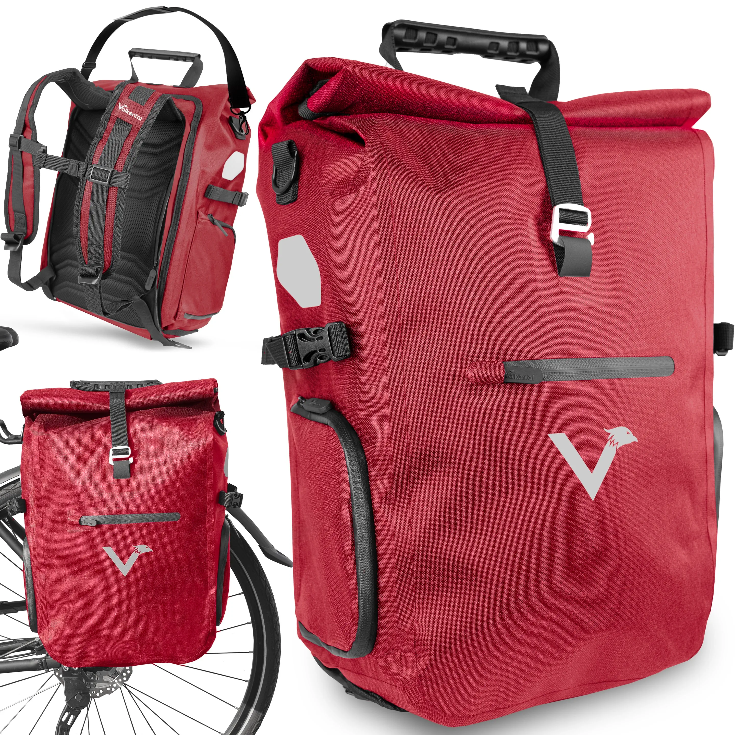 Valkental ValkPro 3in1 Fahrradtasche rot Valkental ValkPro 3in1 Fahrradtasche rot