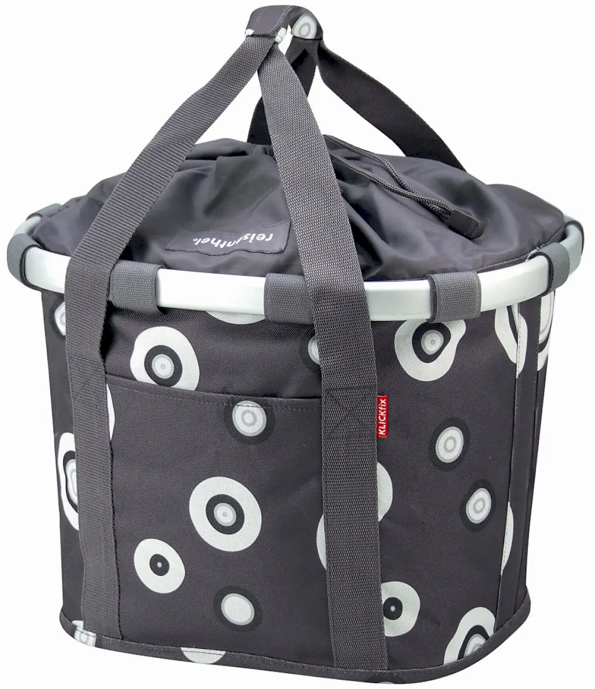Reisenthel Bikebasket bubbles anthracite KLICKfix Reisenthel Bikebasket bubbles anthracite KLICKfix