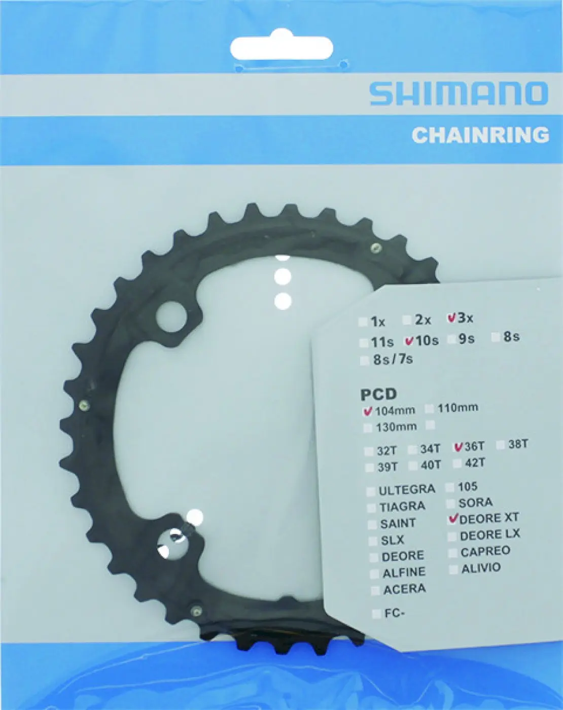 Shimano Kettenblatt Deore XT FC-T781 36 Zähne Y1MP98020 Shimano Kettenblatt Deore XT FC-T781 36 Zähne Y1MP98020