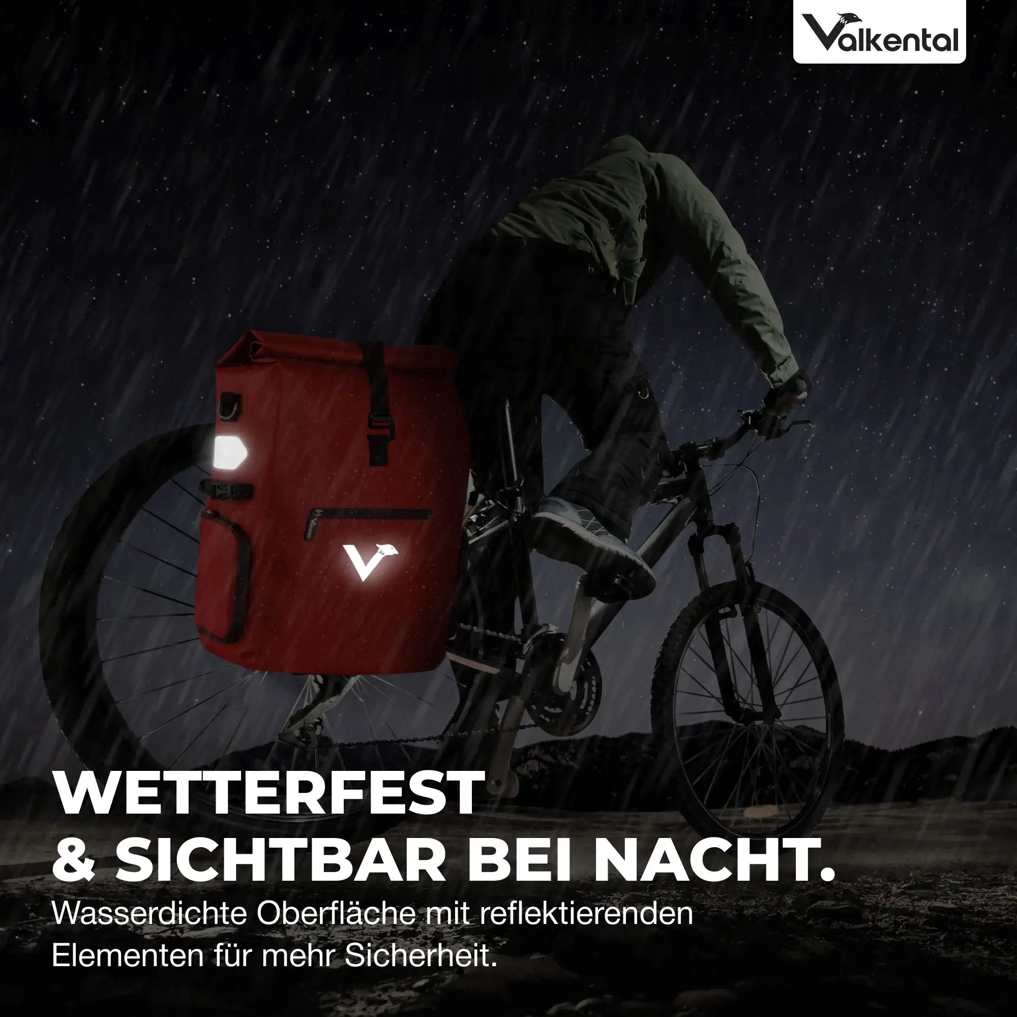 Valkental ValkPro 3in1 Fahrradtasche rot