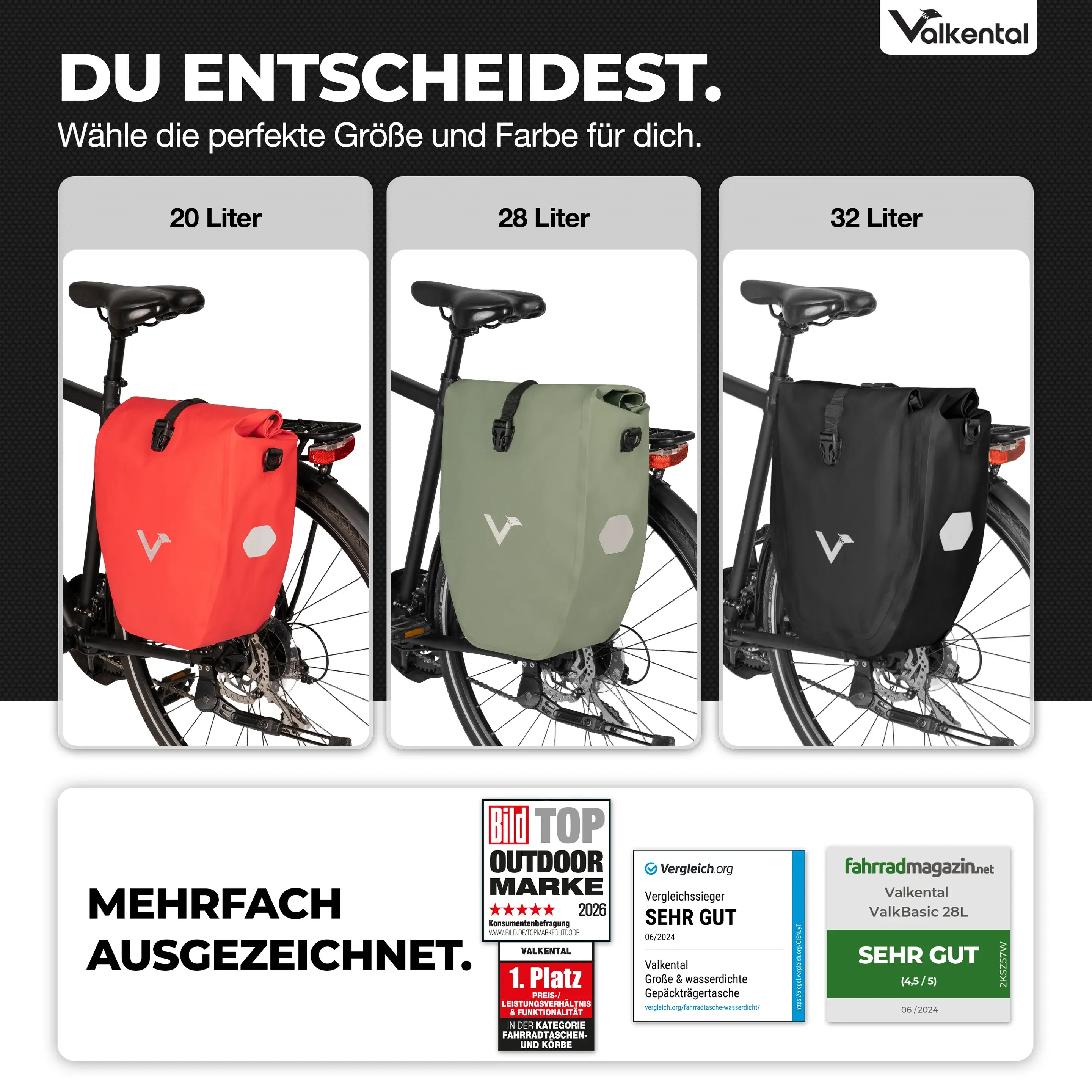 Valkental Bike Bag 28 Liter schwarz Valkental Bike Bag 28 Liter schwarz mit Kühlfunktion