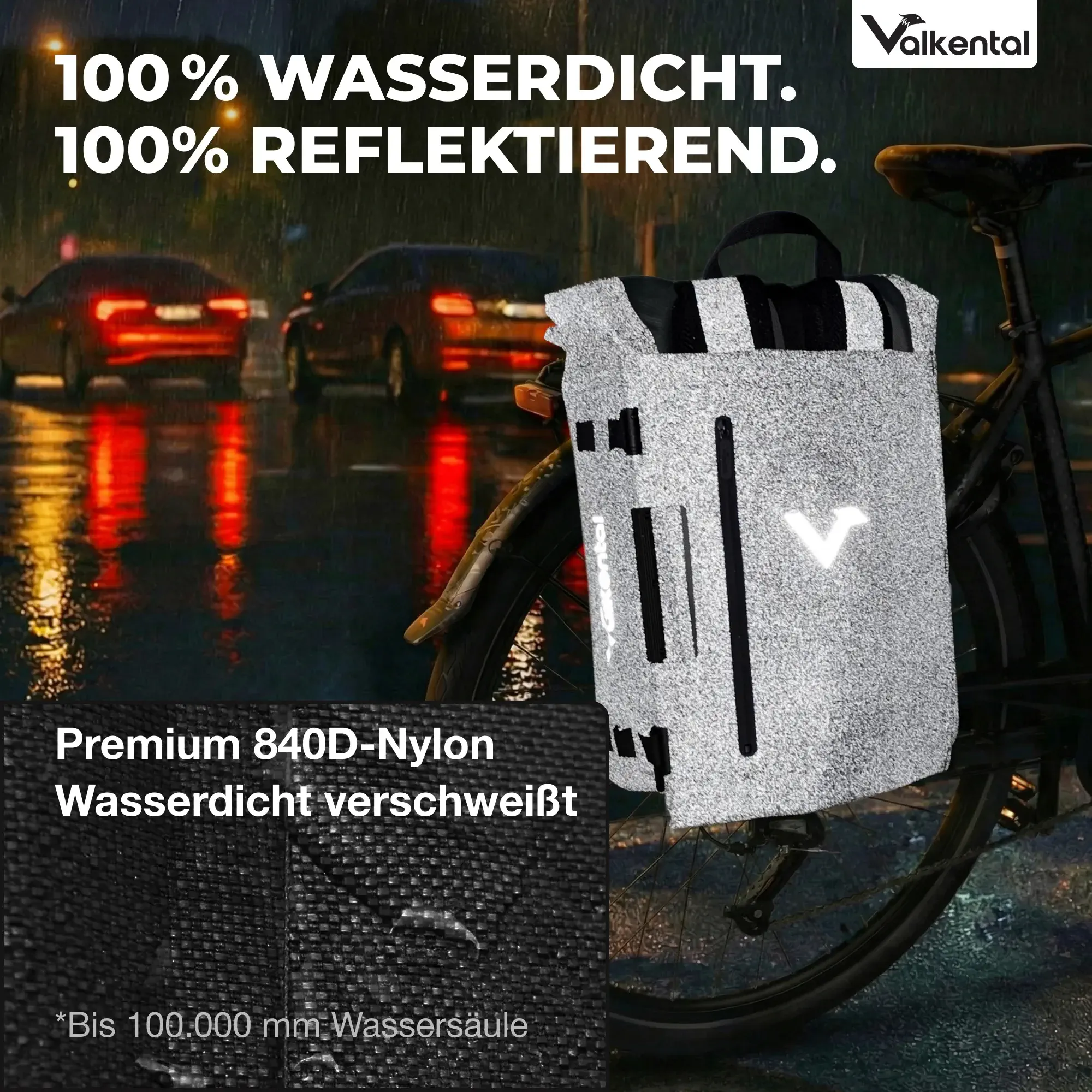 Valkental TrailX schwarz reflektierend