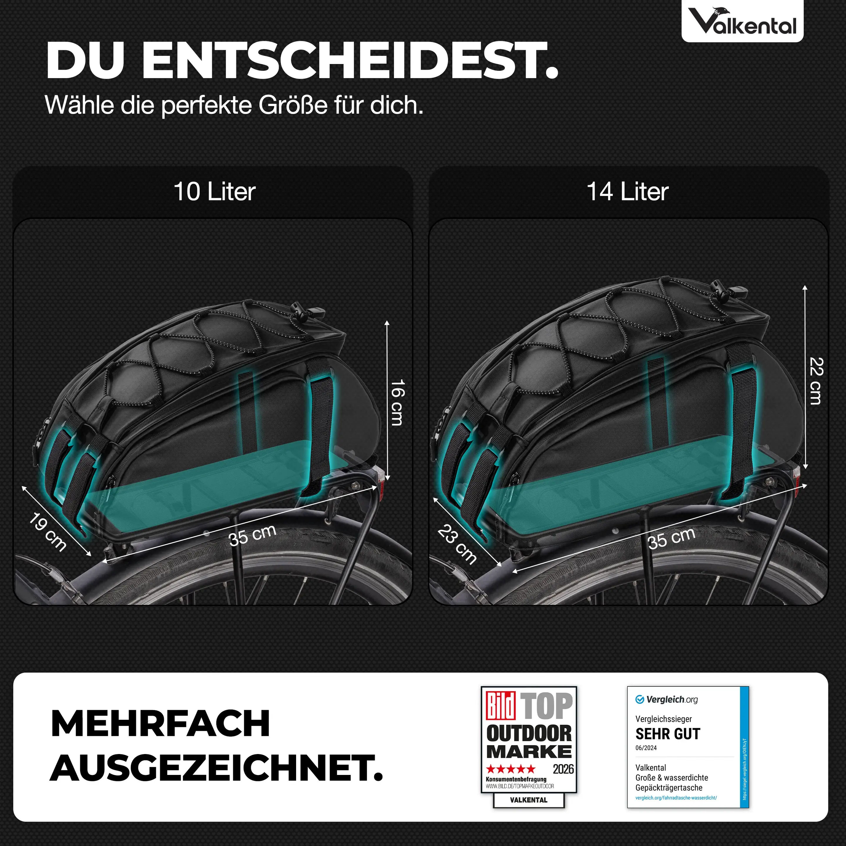 Valkental Trunk Bag 14 Liter schwarz mit Kühlfunktion Valkental Trunk Bag 10 Liter schwarz mit Kühlfunktion