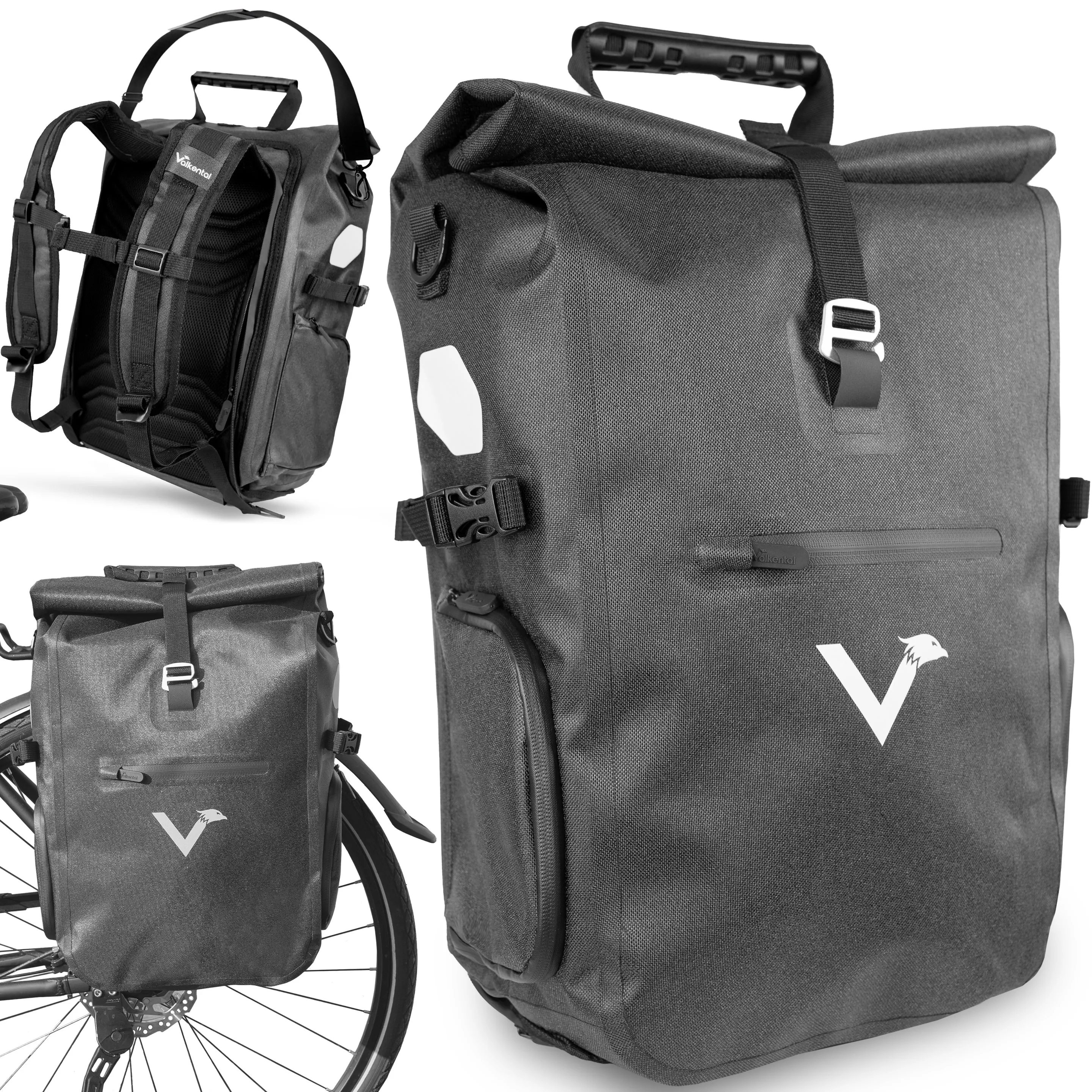 Valkental ValkPro 3in1 Fahrradtasche schwarz Valkental ValkPro 3in1 Fahrradtasche schwarz