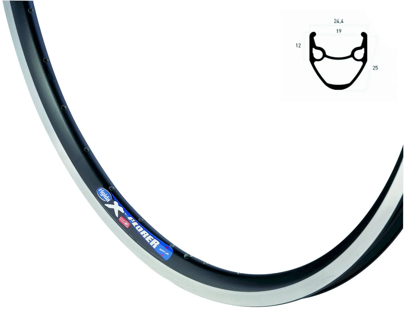 RYDE Vorderrad 26 Zoll Rigida X-Plorer schwarz Shimano TX80 silber Center Lock RYDE Vorderrad 26 Zoll Rigida X-Plorer schwarz Shimano TX80 silber Center Lock