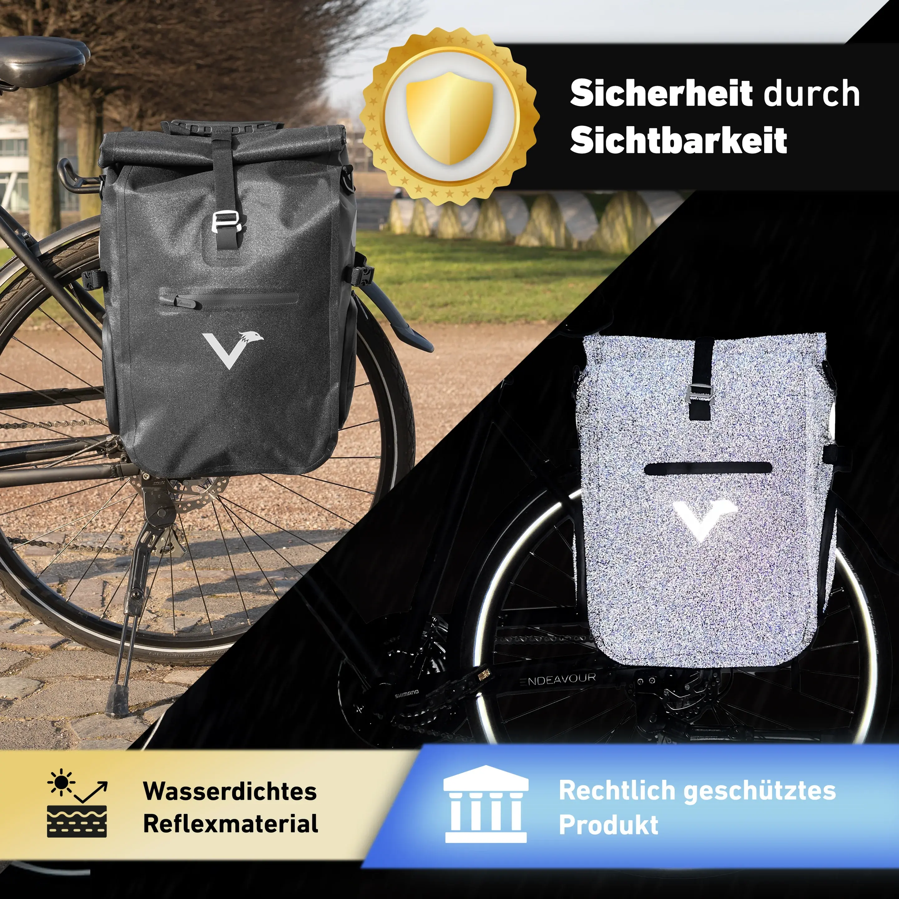 Valkental ValkPro 3in1 Fahrradtasche - hochfunktionales Multitalent Valkental ValkPro 3in1 Fahrradtasche - hochfunktionales Multitalent Black