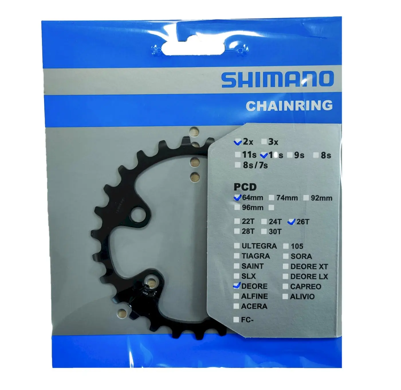 Shimano Kettenblatt Deore FC-M6000 26 Zähne 64 mm Shimano Kettenblatt Deore FC-M6000 26 Zähne 64 mm