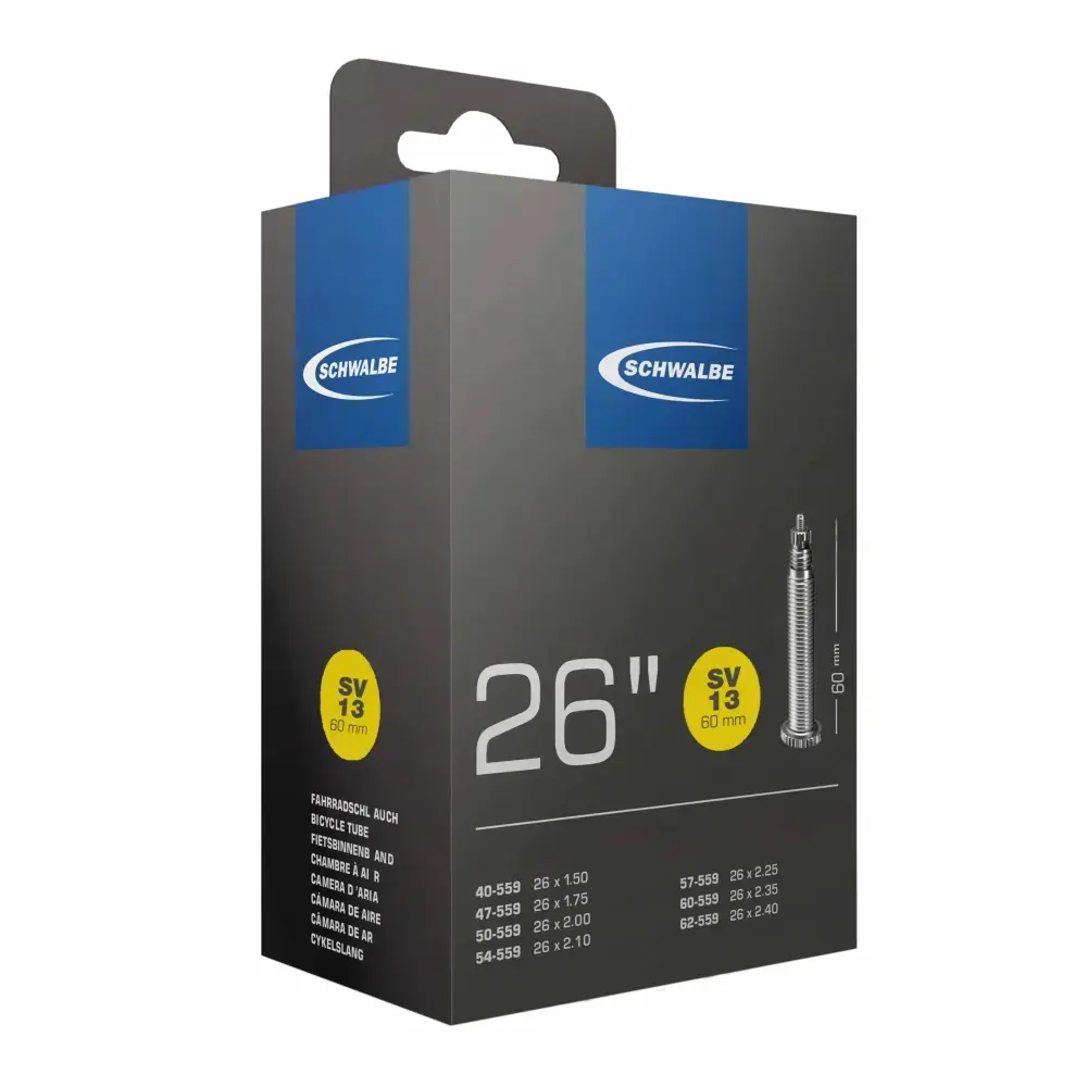 Schwalbe Schlauch 26 Zoll Nr. 13 SV - Sclaverant - Presta - 60 mm Ventilschaft Schwalbe Schlauch 26 Zoll Nr. 13 SV - Sclaverant - Presta - 60 mm Ventilschaft